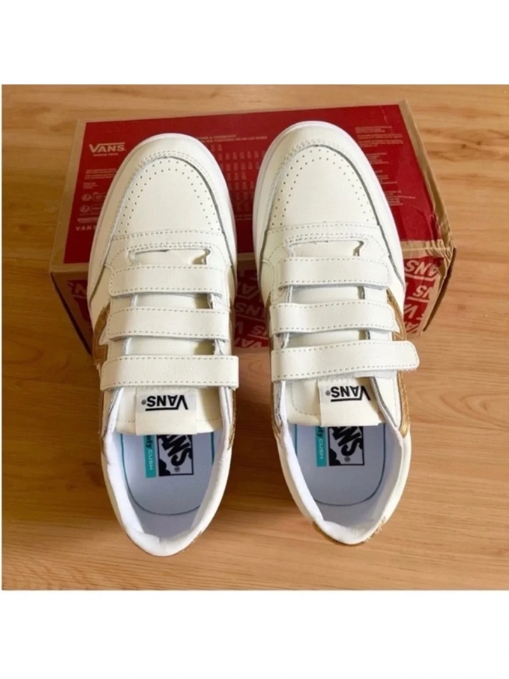 Vans Lowland Cc V (Metallic V) Marshmallow Leather Women Size 7.5 US